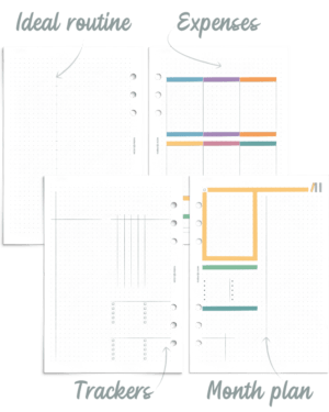 Highlighted month planner set - printable planner refill