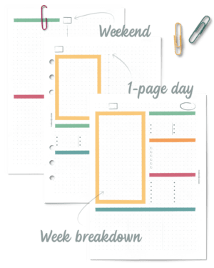 Highlighted week planner set - printable planner refill