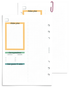 Undated day page - printable planner refill