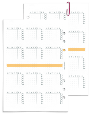 Undated year page - printable planner refill