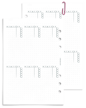 Undated event calendar spread - printable planner refill