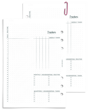 Undated trackers page - printable planner refill