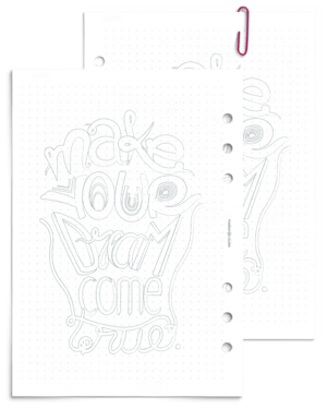 Coloring page - A5 printable planner refill