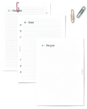 Grid page mix - A5 printable planner refill